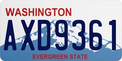 WA license plate AXD9361