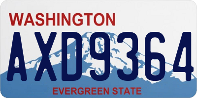WA license plate AXD9364