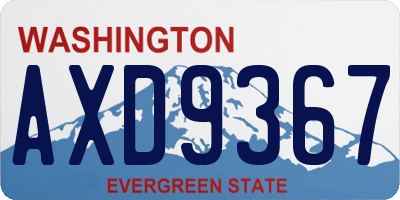 WA license plate AXD9367
