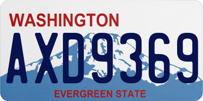 WA license plate AXD9369
