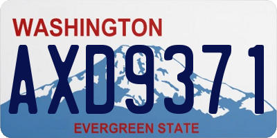 WA license plate AXD9371