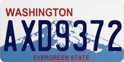WA license plate AXD9372