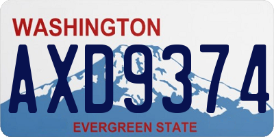 WA license plate AXD9374