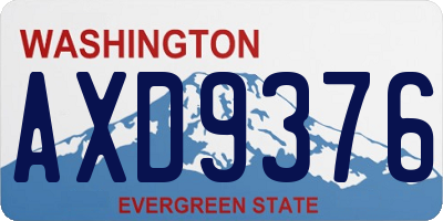WA license plate AXD9376