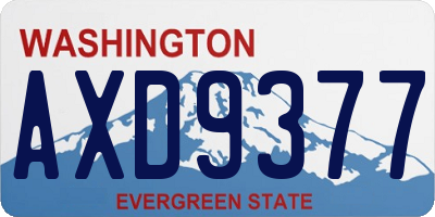 WA license plate AXD9377