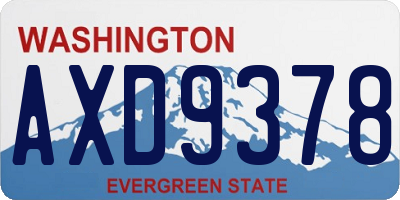 WA license plate AXD9378