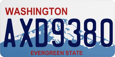 WA license plate AXD9380