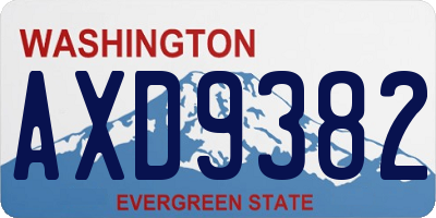 WA license plate AXD9382