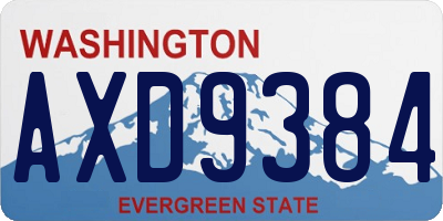 WA license plate AXD9384