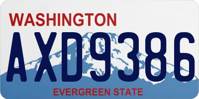 WA license plate AXD9386