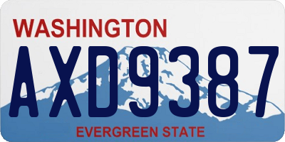 WA license plate AXD9387