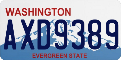 WA license plate AXD9389