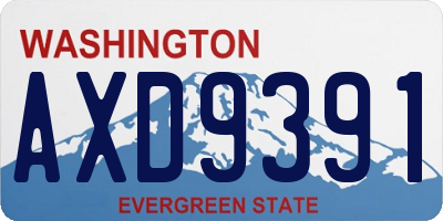 WA license plate AXD9391