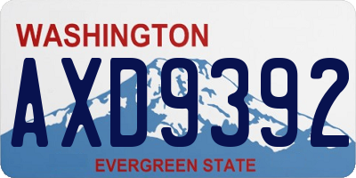 WA license plate AXD9392