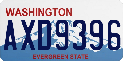WA license plate AXD9396