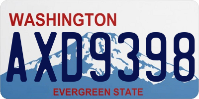 WA license plate AXD9398
