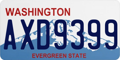 WA license plate AXD9399