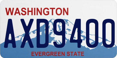 WA license plate AXD9400