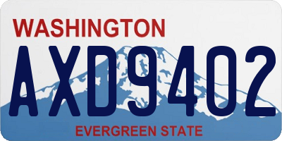 WA license plate AXD9402