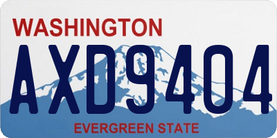 WA license plate AXD9404