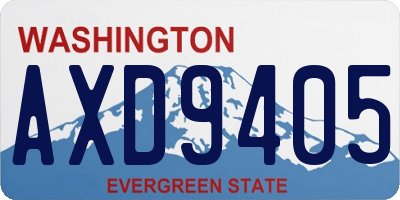 WA license plate AXD9405