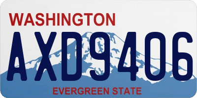 WA license plate AXD9406
