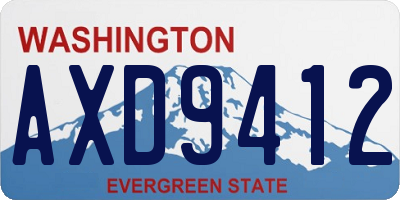WA license plate AXD9412
