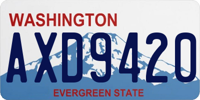 WA license plate AXD9420