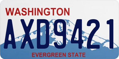 WA license plate AXD9421