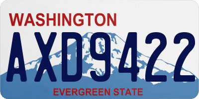 WA license plate AXD9422
