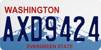 WA license plate AXD9424