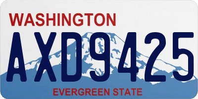 WA license plate AXD9425