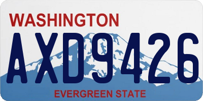 WA license plate AXD9426