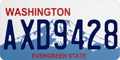 WA license plate AXD9428