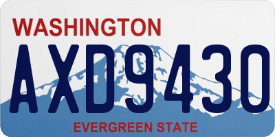 WA license plate AXD9430