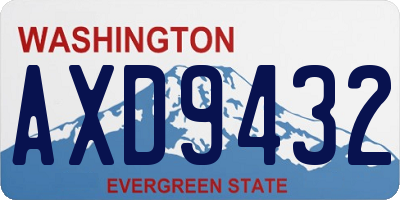 WA license plate AXD9432