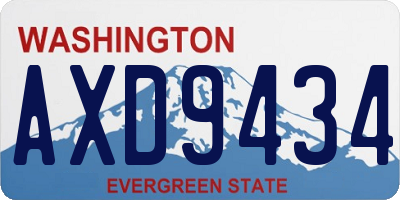 WA license plate AXD9434