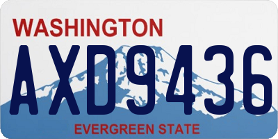 WA license plate AXD9436