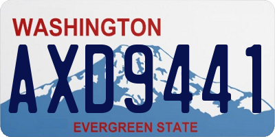 WA license plate AXD9441