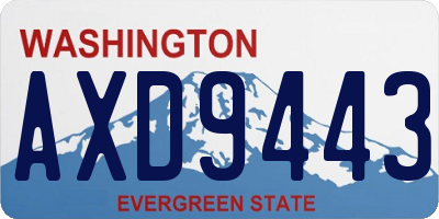WA license plate AXD9443
