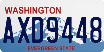 WA license plate AXD9448