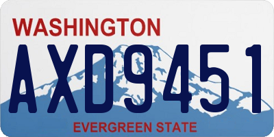 WA license plate AXD9451