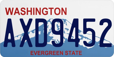 WA license plate AXD9452