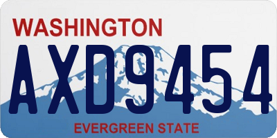 WA license plate AXD9454