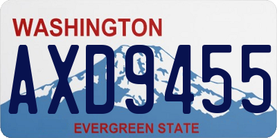 WA license plate AXD9455
