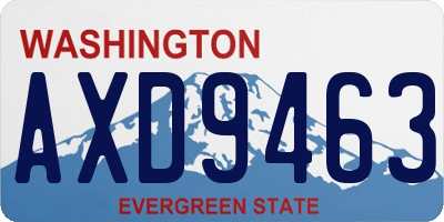 WA license plate AXD9463