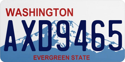 WA license plate AXD9465