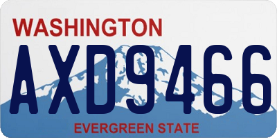 WA license plate AXD9466