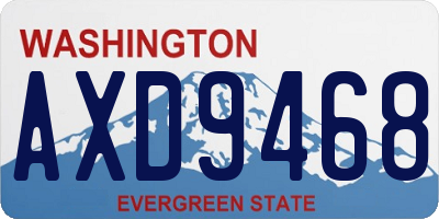 WA license plate AXD9468