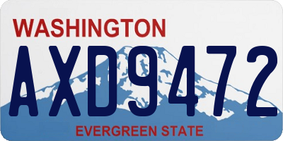 WA license plate AXD9472